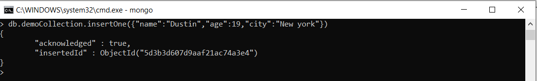 insert document in collection mongodb